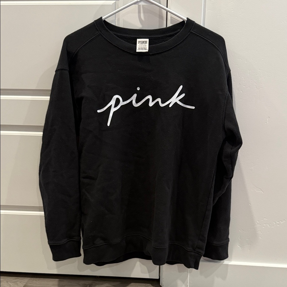 Victorias Secret PINK Black Crewneck Sweatshirt